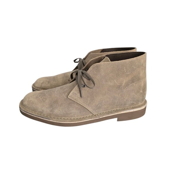 Clarks Bushacre 2 Shoes Mens Size 9M Taupe Distressed Suede Chukka Boots main image 8